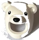 LEGO part Minifigure, Headgear Head Cover, Costume Polar Bear with Black Eyes and Nose Pattern 3557pb01