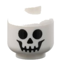 LEGO part Minifigure, Head with Black Standard Skull Pattern 3626pb0001