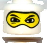 LEGO part Minifigure, Head Balaclava with Eyes Hole and Nose Hump, Large Eye Whites and Squint Pattern 3626pb0184