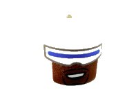 LEGO part Minifigure, Head Wide Blue Visor, Reddish Brown Lower Face with Black Goatee Pattern - Hollow Stud 3626pb2364