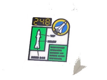 LEGO part Slope 65 2 x 2 x 2 without Bottom Tube with '248' and Space Port Logo Pattern (Sticker) - Set 6452 (3678apb09)