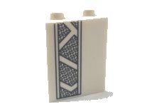 LEGO part Slope 65 2 x 2 x 2 with Bottom Tube with Minifigure Dress / Skirt / Robe, Dark Bluish Gray Mesh Stripe Pattern 3678bpb107
