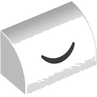 LEGO part Slope, Curved 1 x 2 with Black Closed Eye Curved Line Pattern 37352pb032
