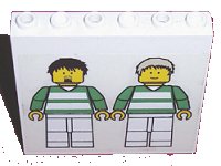 LEGO part Brick 1 x 6 x 5 with Two Soccer Players Pattern (Sticker) - Sets 3414 / 3419 3754pb08