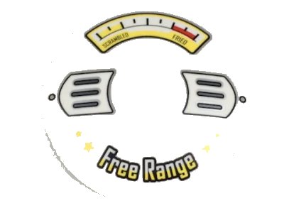 LEGO part Dish 4 x 4 Inverted (Radar) with Solid Stud with Scrambled / Fried Gauge and 'Free Range' Pattern (3960pb044)