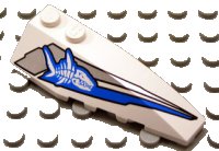 LEGO part Wedge 6 x 2 Right with Shark Skeleton Pattern 41747pb002