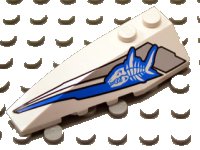 LEGO part Wedge 6 x 2 Left with Shark Skeleton Pattern 41748pb002