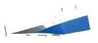LEGO part Wedge 6 x 2 Left with Blue and Silver Side Pattern 41748pb012