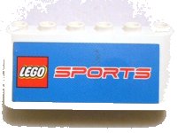 LEGO part Windscreen 2 x 6 x 2 with LEGO Sports Logo on Blue Background Pattern (Sticker) - Set 3420-4 4176pb22
