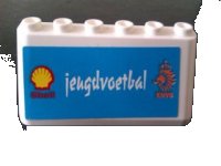 LEGO part Windscreen 2 x 6 x 2 with Shell and 'jeugdvoetbal' on Medium Blue Background Pattern (Sticker) - Set 880002-2 (in Combination with Sets 3308 / 3309) 4176pb27