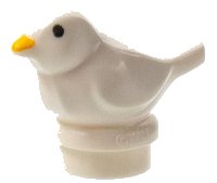 LEGO onderdeel Bird, Small with Black Eyes and Bright Light Orange Beak Pattern 41835pb01