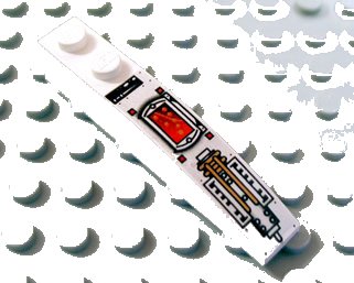 LEGO part Slope, Curved 6 x 1 with SW Control Panel Pattern (42022p01)