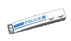 LEGO part Slope, Curved 6 x 1 with Police Blue Line and Headlight Pattern Model Left Side (42022pb09L)
