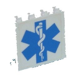 LEGO part Panel 1 x 4 x 3 - Hollow Studs with EMT Star of Life Pattern (Sticker) - Set 7892 (4215bpb31)