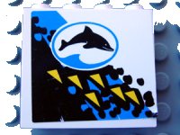 LEGO part Panel 1 x 4 x 3 with Oval and Dolphin Facing Right Pattern (Sticker) - Set 6556 4215pb022