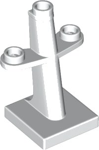 LEGO part Boat, Mast 2 x 2 x 3 Inclined with Stud on Top and Two Sides 4289