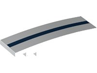 LEGO part Slope, Curved 8 x 2 with Dark Blue Stripe Pattern 42918pb01