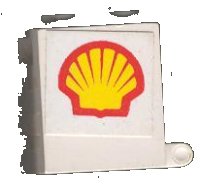 LEGO part Container, Box 2 x 2 x 2 - Solid Studs with Shell Logo Pattern on Both Sides (Stickers) - Set 6378 4345apb01