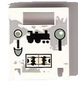 LEGO part Container, Box 2 x 2 x 2 Door with Slot with Locomotive Controls Pattern 4346pb02