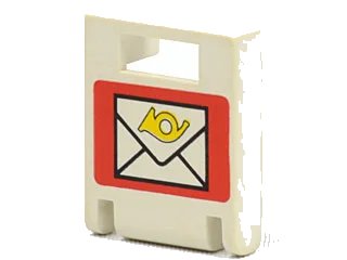 LEGO onderdeel Container, Box 2 x 2 x 2 Door with Slot with Mail Envelope Pattern (4346px1)