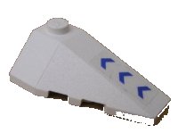 LEGO part Wedge 4 x 2 Triple Right with Three Blue Arrows Pattern (Sticker) - Set 7700 43711pb03