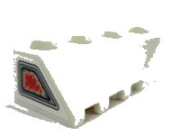 LEGO part Wedge 4 x 2 Sloped Right with Jet Exhaust Pattern on narrow end (Sticker) - Set 7695 43720pb01