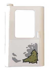 LEGO part Door 1 x 4 x 5 Train Left, Thick Support at Bottom with Mud and Dirt Pattern (Sticker) - Set 75935 43967pb001
