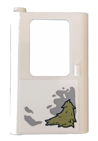LEGO part Door 1 x 4 x 5 Train Left, Thick Support at Bottom with Mud and Dirt Pattern (Sticker) - Set 75935 (43967pb001)