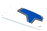 LEGO part Slope, Curved 6 x 2 with Half Blue Star Pattern Model Right (Sticker) - Set 7970 44126pb027r