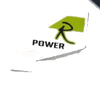 LEGO part Tail Shuttle, Small with Black 'R POWER' on Lime Pattern both sides (Stickers) - Set 8139 44661pb013