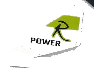 LEGO onderdeel Tail Shuttle, Small with Black 'R POWER' on Lime Pattern both sides (Stickers) - Set 8139 (44661pb013)