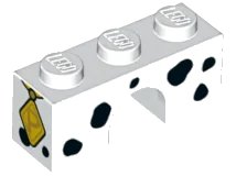 LEGO onderdeel Arch 1 x 3 with Black Spots and Gold Diamond Tag with Letter P Pattern (4490pb09)