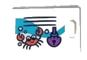 LEGO part Container, Cupboard 2 x 3 x 2 Door with Clam Shell Lock, Bubbles, Crab and Black Vents Pattern (Sticker) - Set 41430 (4533pb029)
