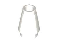 Kegel 1 x 1 mit Oben Nut in weiß, LEGO Teilenummer 4589b
