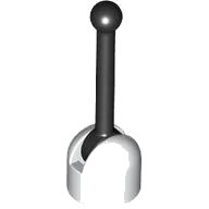 Antenna Small Base with Black Lever (4592 / 4593) in weiß, LEGO Teilenummer 4592c02