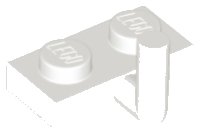 LEGO part Plate, Modified 1 x 2 with Bar Arm Up (Horizontal Arm 5mm) 4623b