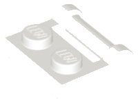 LEGO part Plate, Modified 1 x 2 with Bar Handle on Side - Closed Ends 48336