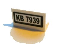 LEGO part Panel 1 x 2 x 1 with Black 'KB 7939' on White Background Pattern (Sticker) - Set 7939 4865pb039