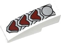 LEGO part Slope, Curved 3 x 1 with Silver and Dark Red Wolf Armor Pattern (Sticker) - Set 70127 50950pb079