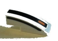 LEGO part Slope, Curved 3 x 1 with Black Lines and Small Orange Rectangle Pattern Model Right Side (Stickers) - Set 75895 50950pb127R
