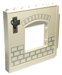 LEGO onderdeel Duplo Wall 1 x 8 x 6 Hinge on Right  with Window Opening and Bricks Pattern 51260pb01