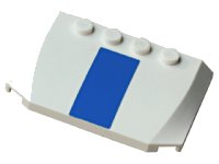 LEGO part Wedge 4 x 6 x 2/3 Triple Curved with Blue Stripe Pattern (Sticker) - Set 7245-2 52031pb076