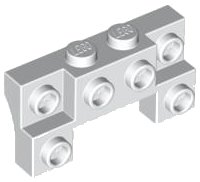LEGO part Brick, Modified 2 x 4 - 1 x 4 with 2 Recessed Studs and Thick Side Arches 52038