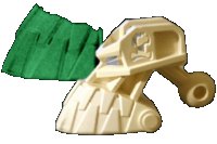 LEGO onderdeel Bionicle Head Connector Block (Piraka) with Glow In Dark Teeth Pattern 53565pb01