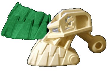 LEGO onderdeel Bionicle Head Connector Block (Piraka) with Glow In Dark Teeth Pattern (53565pb01)