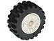 LEGO part Wheel 18mm D. x 14mm with Pin Hole, Fake Bolts and Shallow Spokes with Black Tire 30.4 x 14 Offset Tread (55981 / 30391) 55981c02