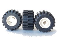 LEGO part Wheel 11mm D. x 12mm, Hole Notched for Wheels Holder Pin with Black Tire Offset Tread Small Wide (6014b / 6015) 6014bc01