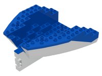 LEGO onderdeel Boat, Hull Small Stern 14 x 12 x 5 1/3 with Blue Top (6052 / 6053) 6052c02