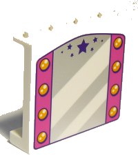 LEGO part Panel 1 x 4 x 3 with Side Supports - Hollow Studs with Mirror, Dark Pink Sides with Lamps and Dark Purple Stars Pattern 60581pb157