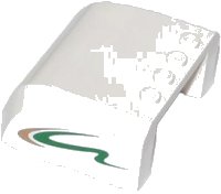LEGO part Windscreen 5 x 6 x 2 Curved Top Canopy with 4 Studs with Green and Tan Road Swirl Pattern on Both Sides (Stickers) - Set 60057 61484pb010